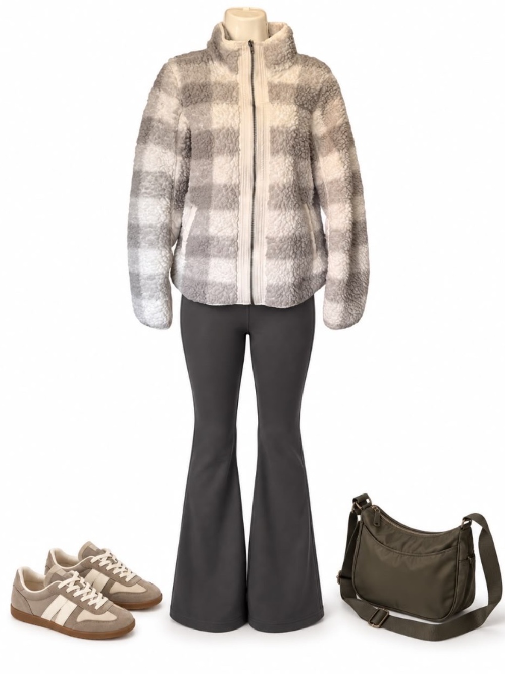 Abercrombie & Fitch Soft A&F Sherpa Plaid Jacket S